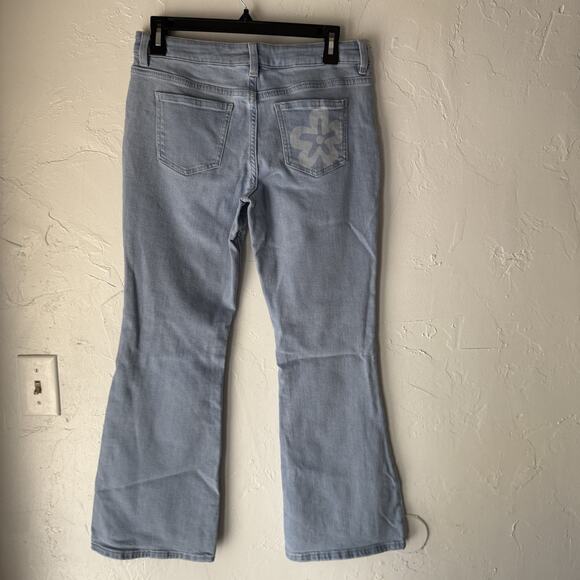 Thereabouts Jeans Girls 14.5 Plus Mid Rise Flare Flower Print Stretch Denim Pan - Picture 7 of 11